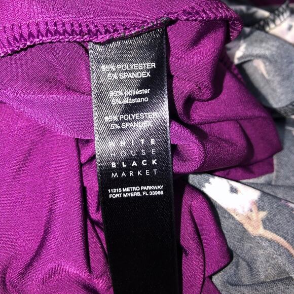 WHBM Floral Reversible Short Sleeve Choker Knit Shift Dress Medium EUC - Picture 10 of 12